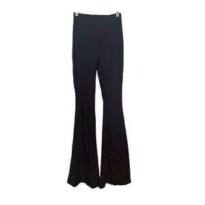 Black Flared High-Waist Stretch Pants